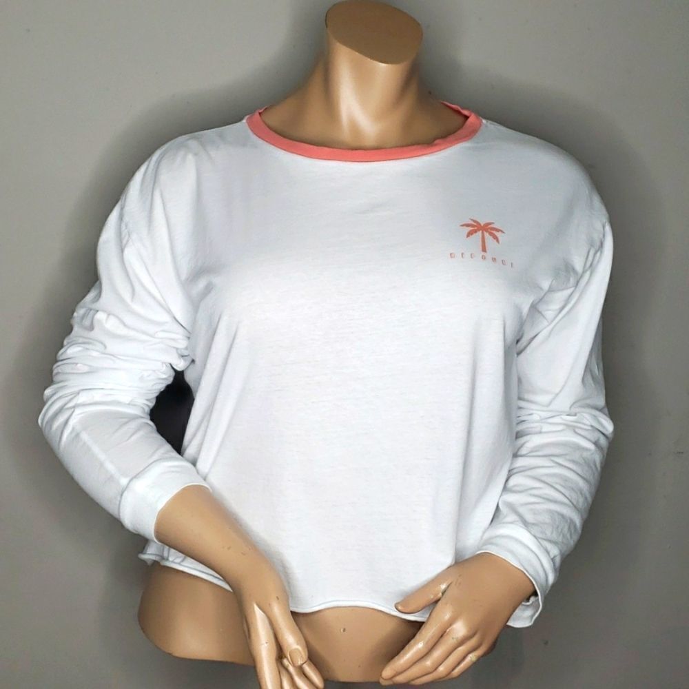 RIP CURL Women’s Size XL White Cut off Wettie Tee Shirt Surfing